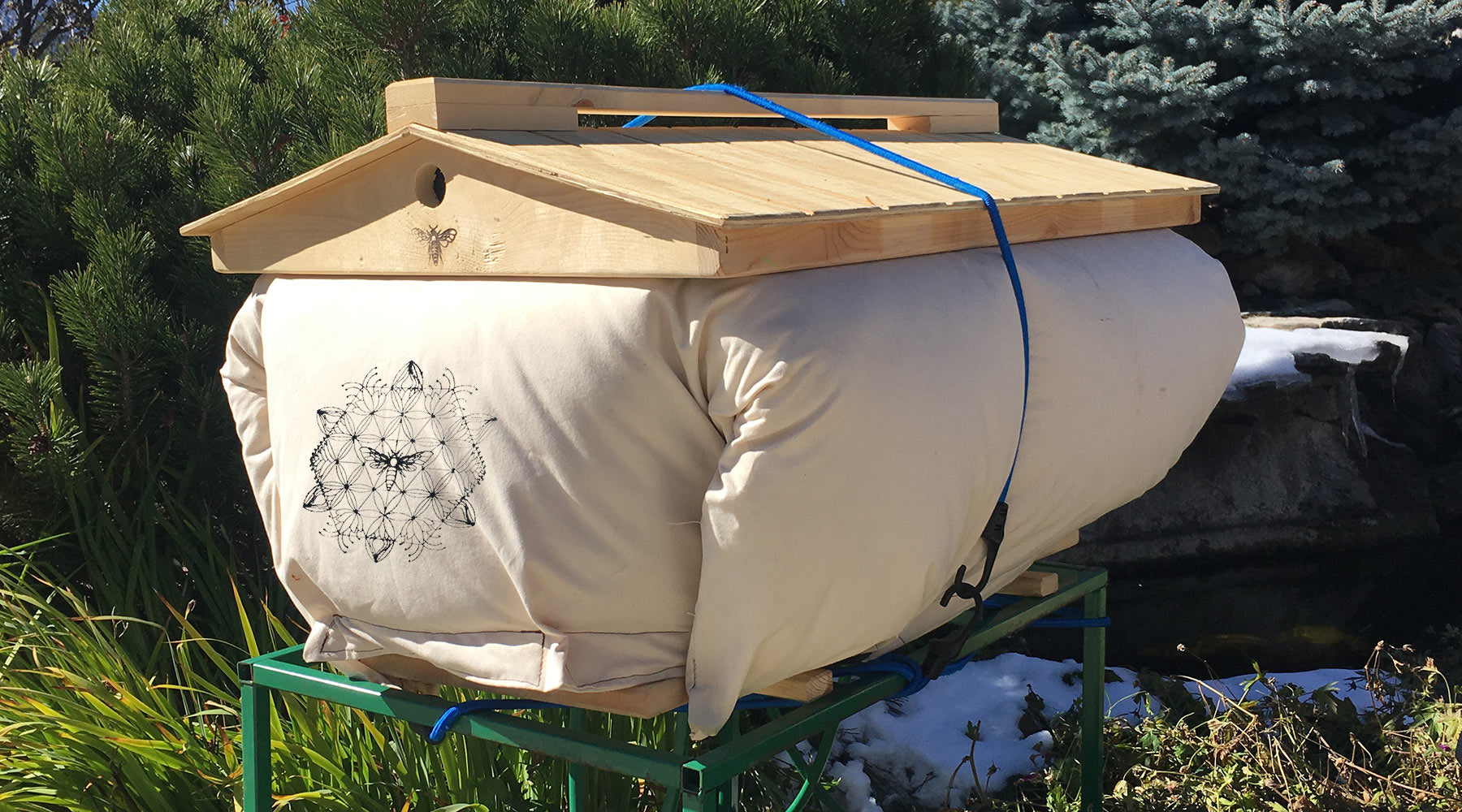 Overwintering Bees with our new Beehive Cozy Cover