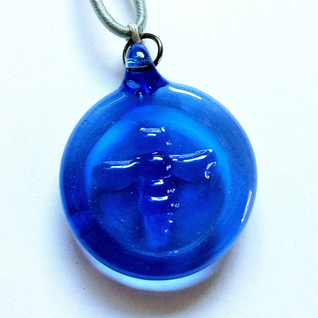 Glass Bee Pendant Gift Cobalt Blue