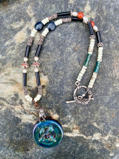 Beaded Gemstone Bee Necklaces - One of a Kind
