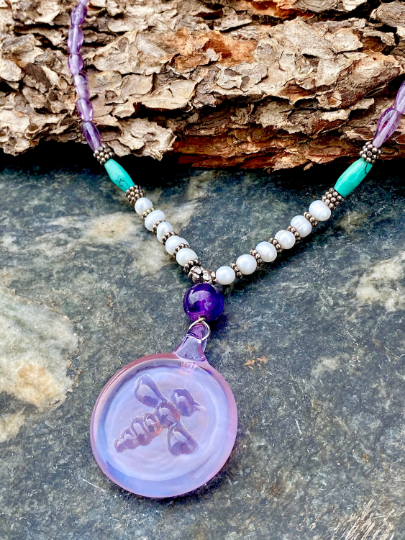 Beaded Gemstone Bee Necklaces - One of a Kind